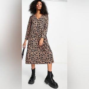 ASOS Design animal print midi dress
